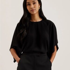 NWT Ted Baker Batwing Short Sleeve Woven Blouse TB 4 US 10